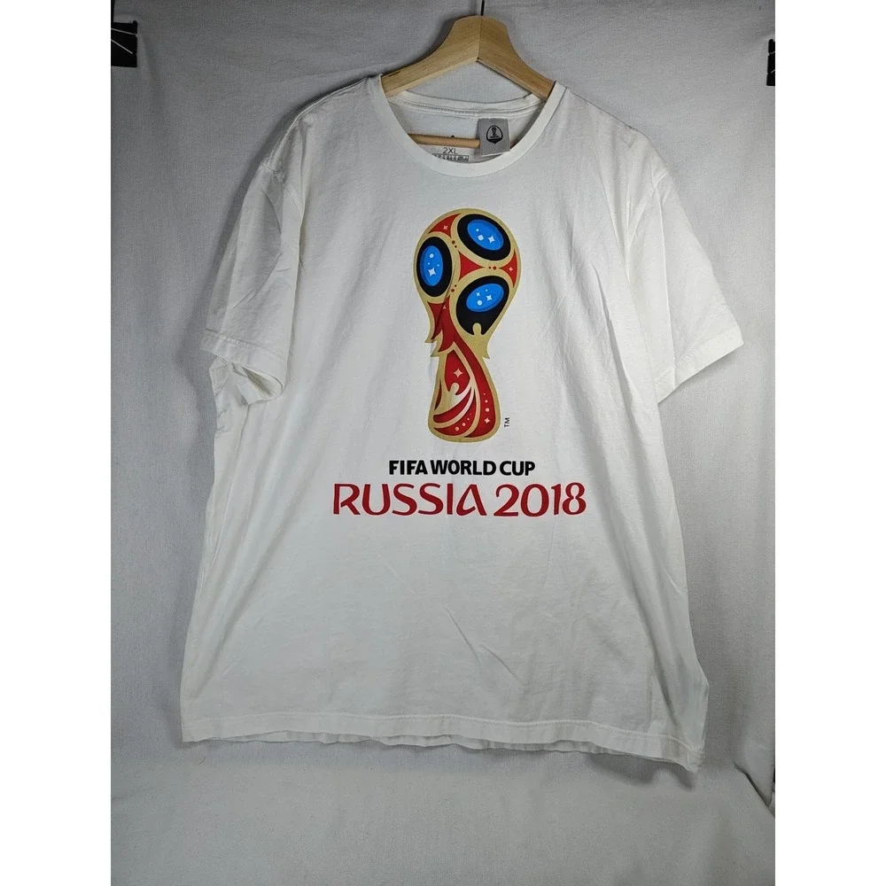 Adidas Fifa World Cup Russia 2018 Men's White 2XL TShirt Soccer Football Graphic